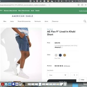 Real Good AE Flex 9" Lived-In Khaki Short - Navy